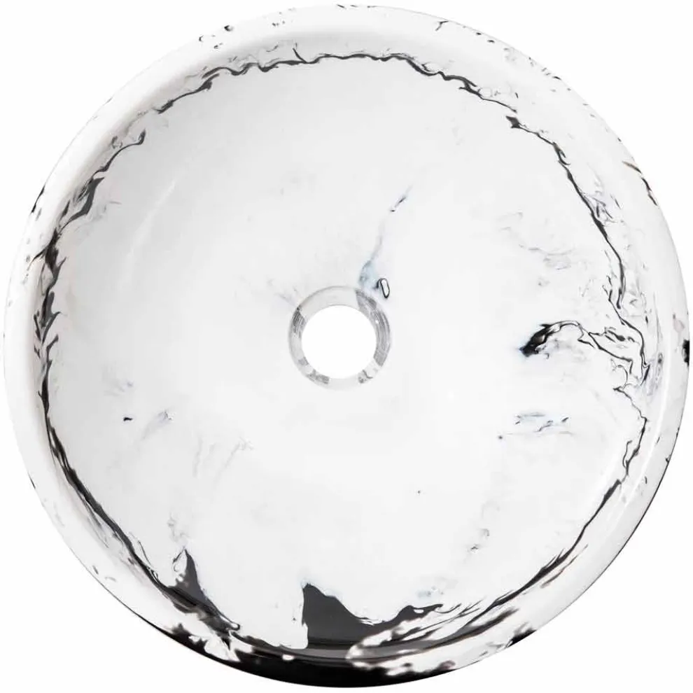 Runder Aufsatzwaschtisch aus Kunstharz, Bussoleno