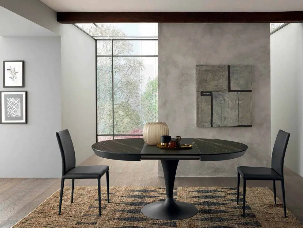 Runder ausziehbarer Esstisch aus Laminam Keramik Made in Italy - Lupetto