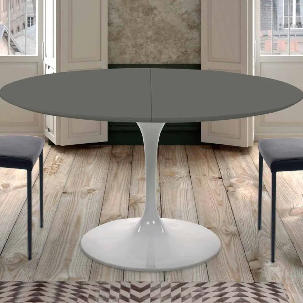 Runder ausziehbarer Esstisch bis 170 cm, hergestellt in Italien – Dollars