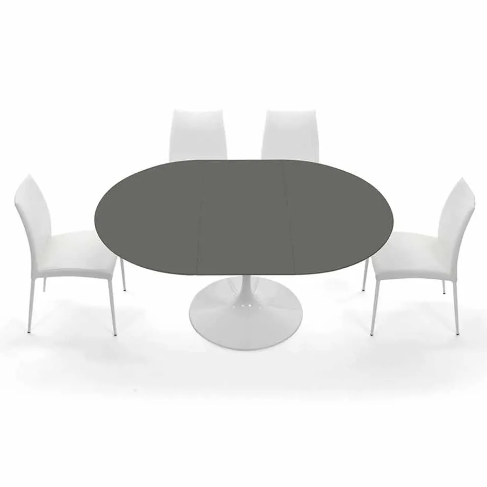 Runder ausziehbarer Esstisch bis 170 cm, hergestellt in Italien – Dollars