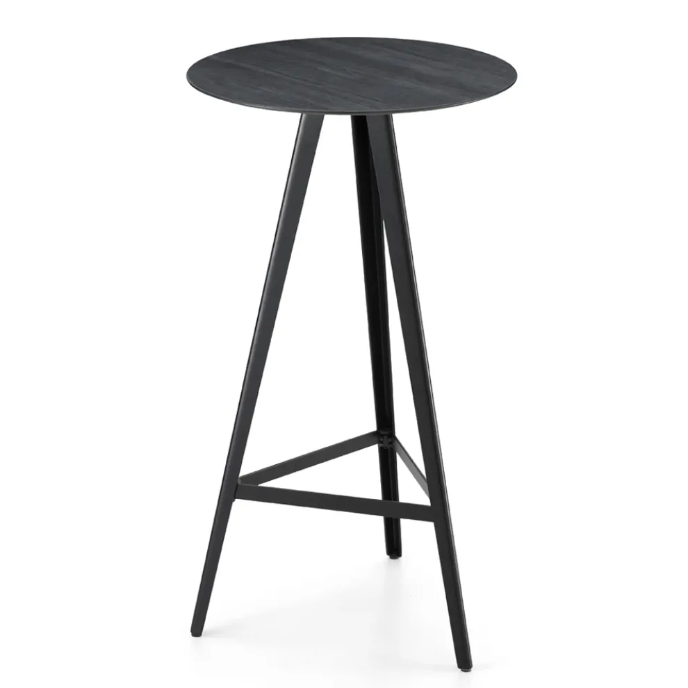 Runder Couchtisch aus massiver Esche mit Metallbasis Made in Italy - Ulma