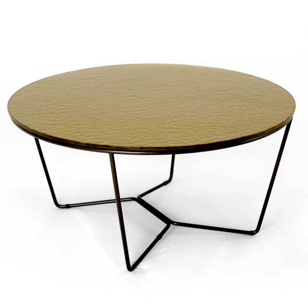 Runder Couchtisch aus Glas und Stahl, hergestellt in Italien – Paini