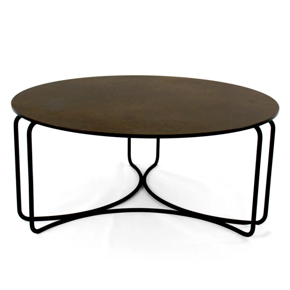 Runder Couchtisch mit 3-sichelförmiger Basis, hergestellt in Italien – Arepa