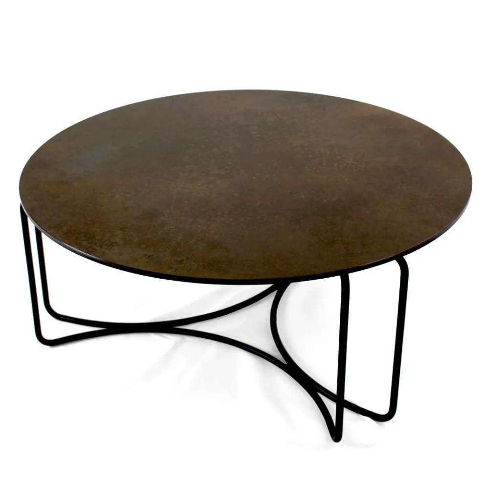 Runder Couchtisch mit 3-sichelförmiger Basis, hergestellt in Italien – Arepa