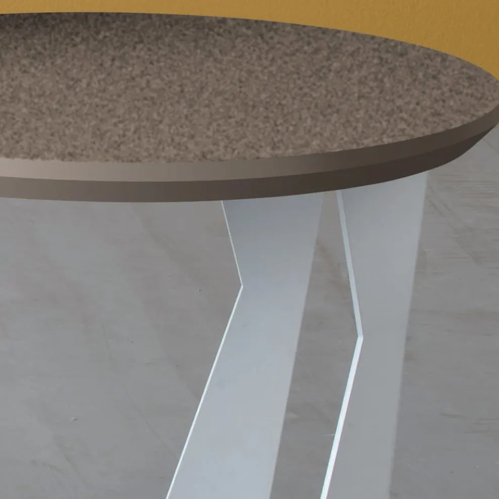 Runder Couchtisch aus schrägem Metall und Keramik 3 Größen - Coriko