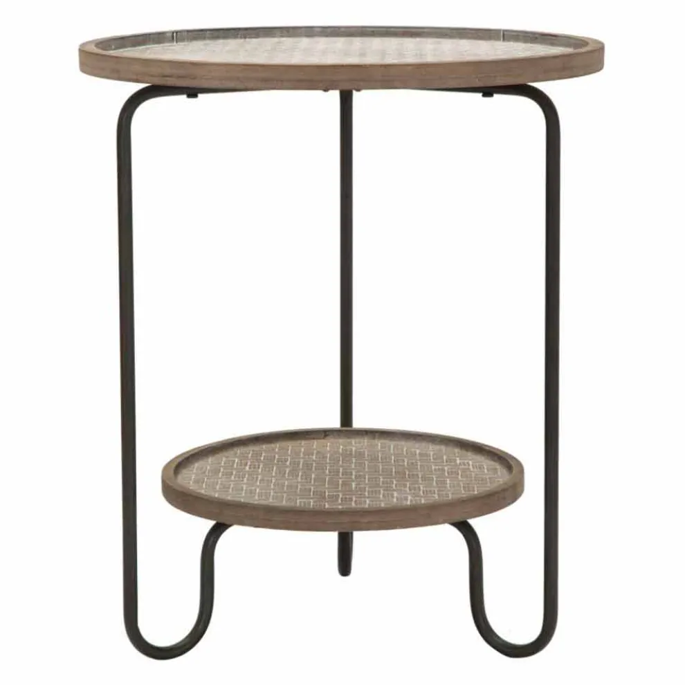 Runder Couchtisch aus Eisen und MDF in modernem Design - Luther