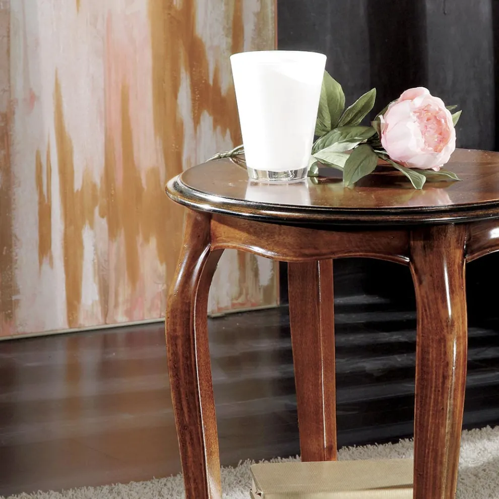 Runder Couchtisch mit Beinen aus Buche, hergestellt in Italien – Ecade