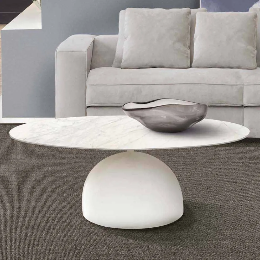 Runder Couchtisch aus Keramik und Metall Made in Italy - Livigno