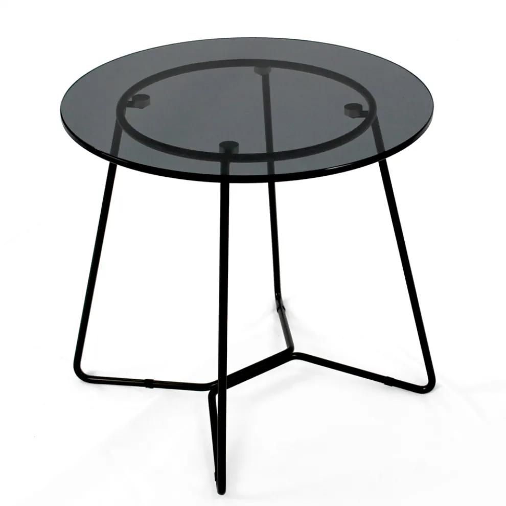 Runder Couchtisch mit Glasplatte, hergestellt in Italien – Paini