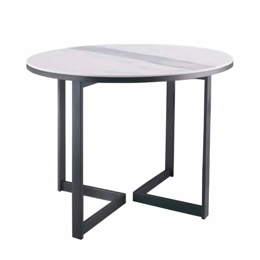 Runder Couchtisch aus Gres und modernem Metall Made in Italy - Albert