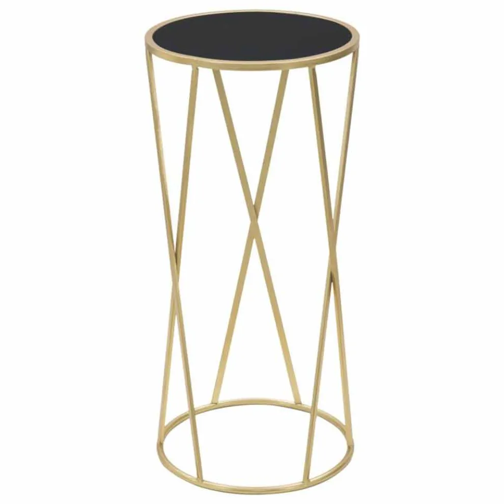 Runder Design-Telefonständer aus Eisen und Glas - Faith