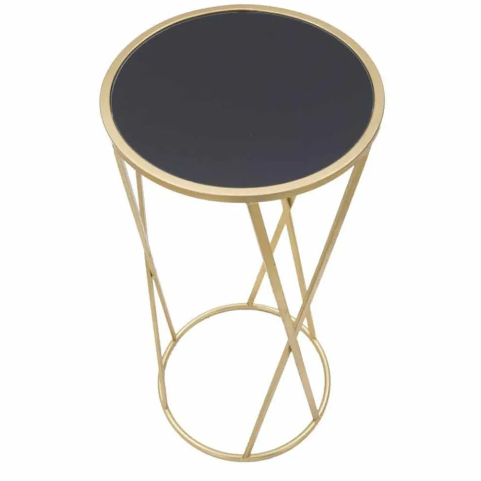 Runder Design-Telefonständer aus Eisen und Glas - Faith