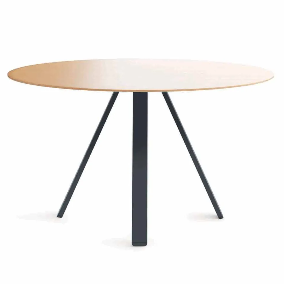 Runder Esstisch aus Metall und MDF Made in Italy - Cornelius