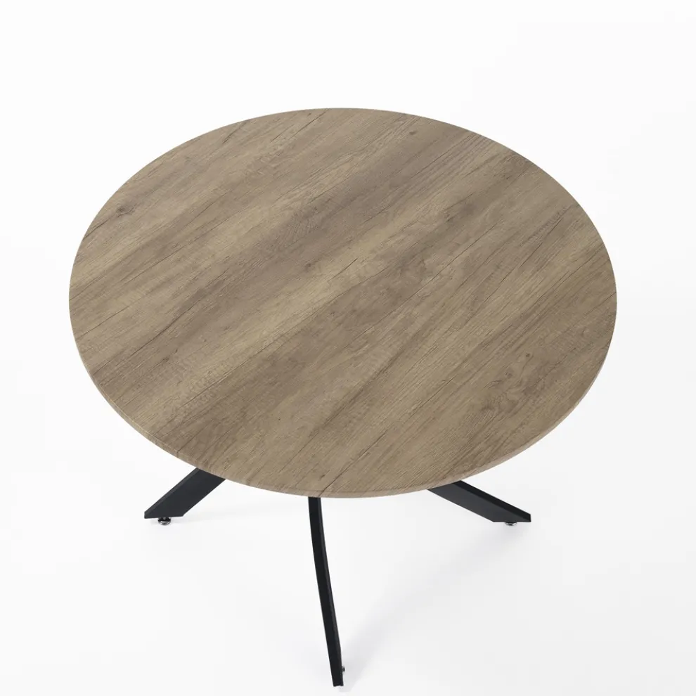 Runder Esstisch aus MDF und Stahl - Altavela