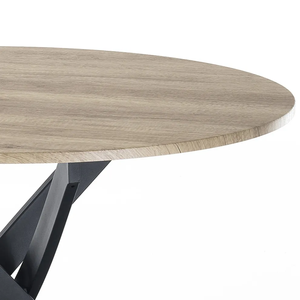 Runder Esstisch aus MDF und Stahl - Altavela