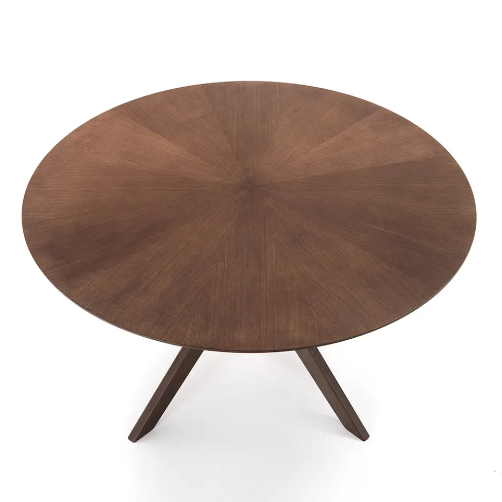 Runder Esstisch aus furniertem Mdf und Massivholz - Fulmine