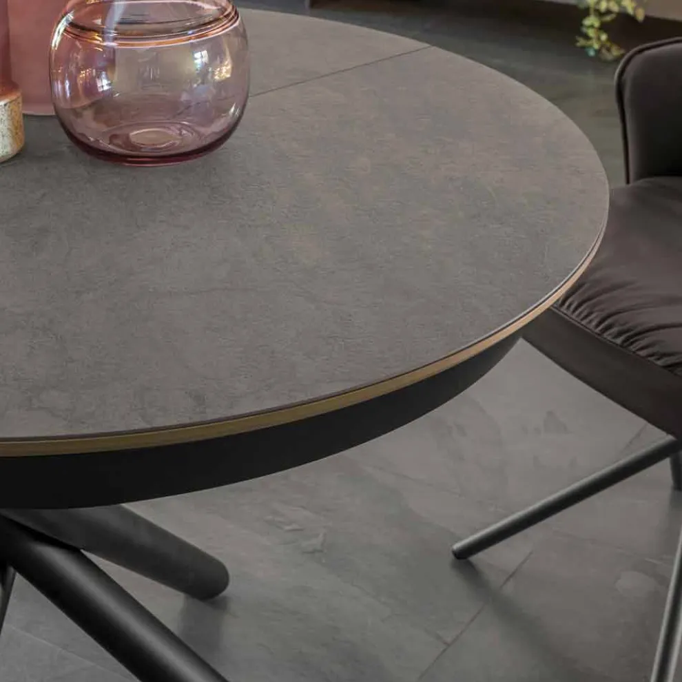 Runder Esstisch ausziehbar bis 165 cm mit Keramikplatte - Pistolero