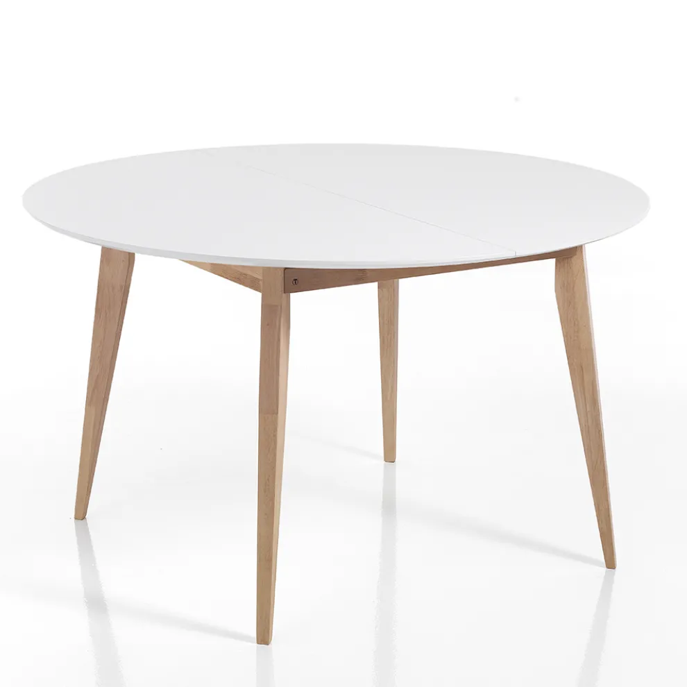 Runder Esstisch ausziehbar bis 160 cm in Mdf und Holz - Ciacco