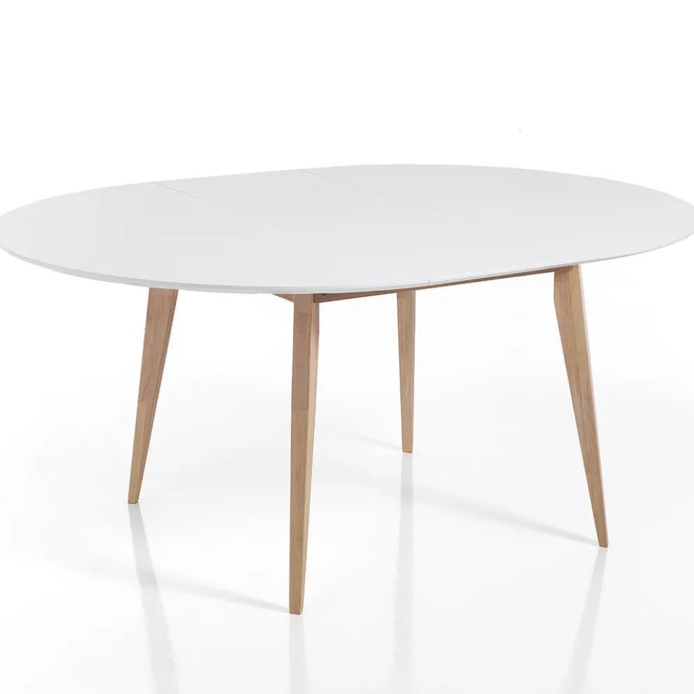 Runder Esstisch ausziehbar bis 160 cm in Mdf und Holz - Ciacco