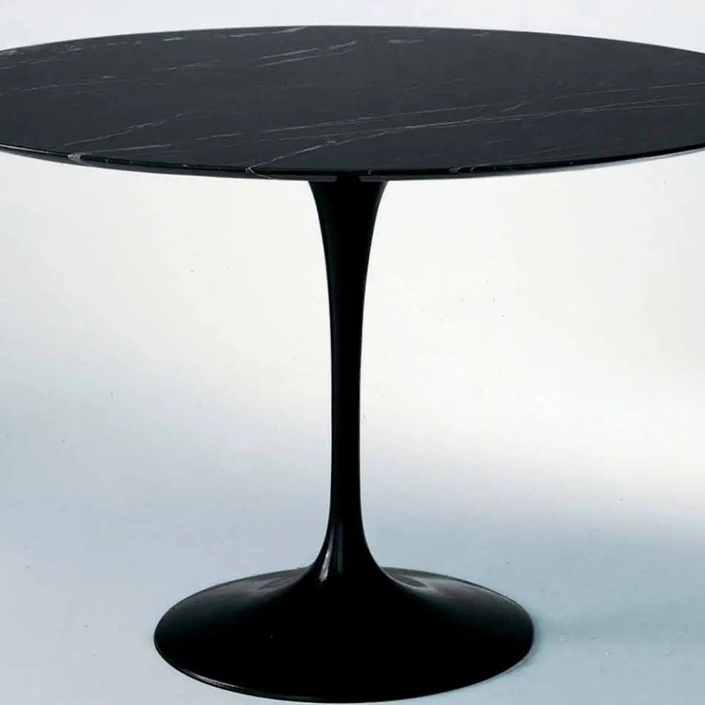 Runder Esstisch aus Marmor und lackiertem Aluminium Made in Italy - Superb