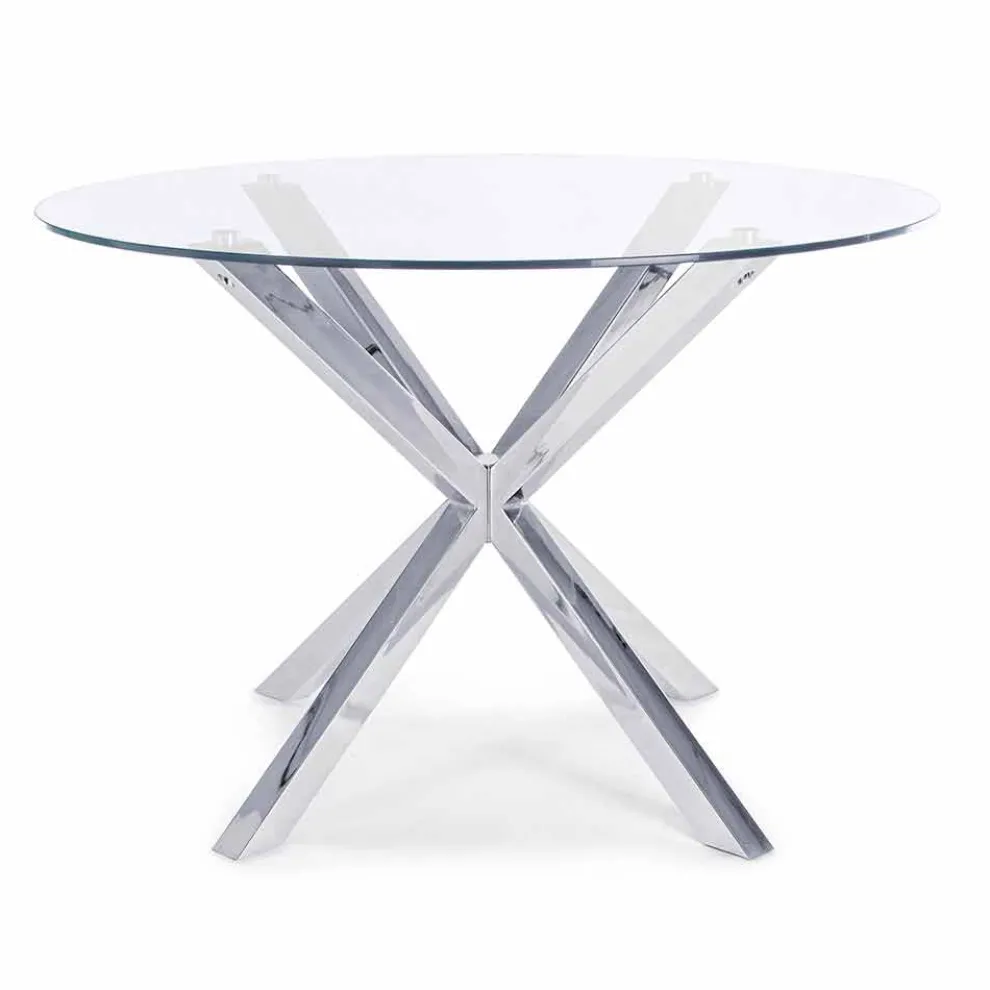 Runder Esstisch Homemotion mit gehärteter Glasplatte - Denda