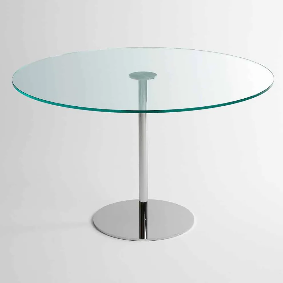 Runder Esstisch mit extraleichter Glasplatte Made in Italy - Dolce
