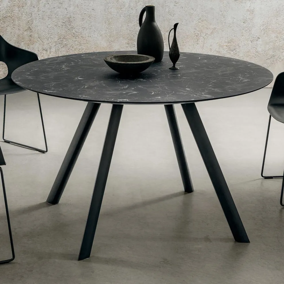 Runder Esstisch mit laminierter HPL-Platte Made in Italy - Lingotto