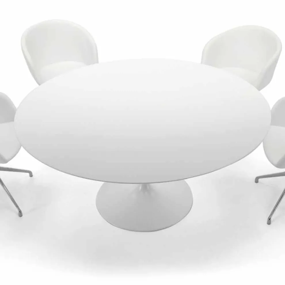 Runder Esstisch mit Laminatplatte, hergestellt in Italien – Dollars