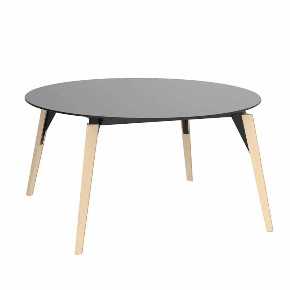 Runder hölzerner Couchtisch und HPL-Platte in 2 Größen - Faz Wood von Vondom