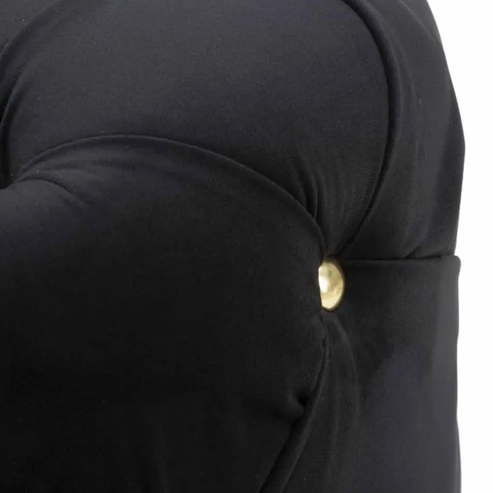 Runder Hocker im modernen Design aus Stoff, Eisen und MDF - Ashlie