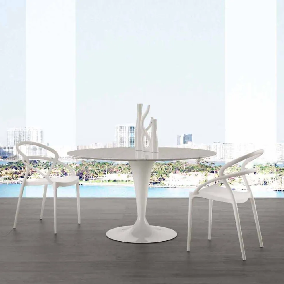 Runder Marmortisch in Carraraweiß ø120 cm Rimini