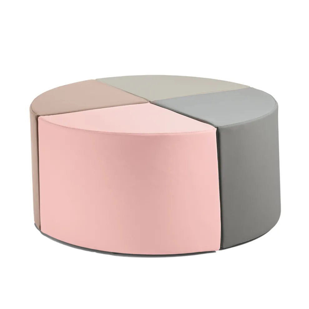 Runder Pouf bestehend aus 4 separaten Segmenten, hergestellt in Italien – Schuppen
