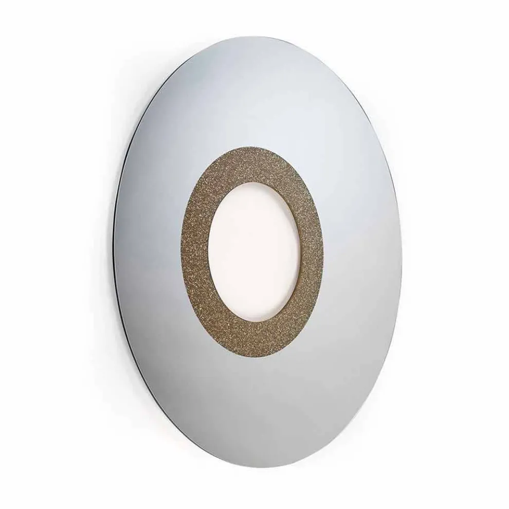 Runder Spiegel Aris in modernem Design, hergestellt in Italien, Glitzer und Glas