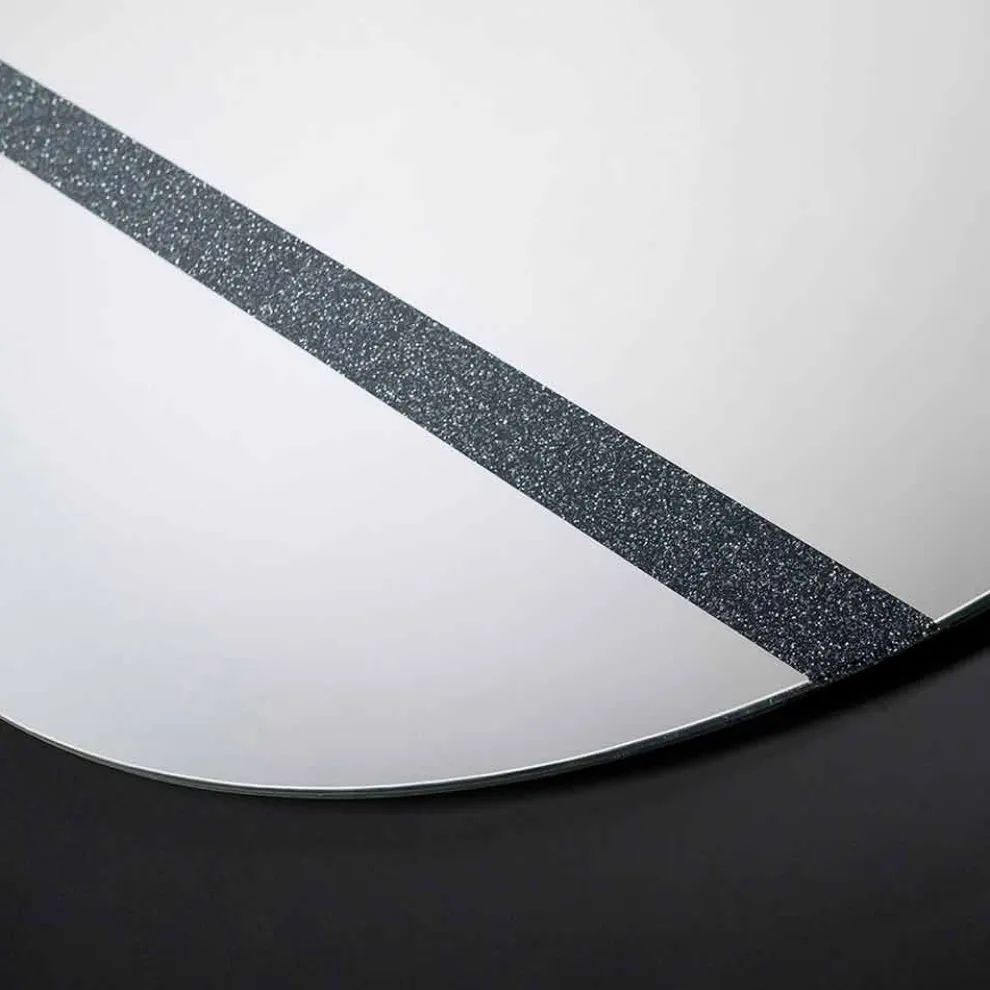 Runder Spiegel Athos made in Italy, modernes Design, Glitzer und Glas