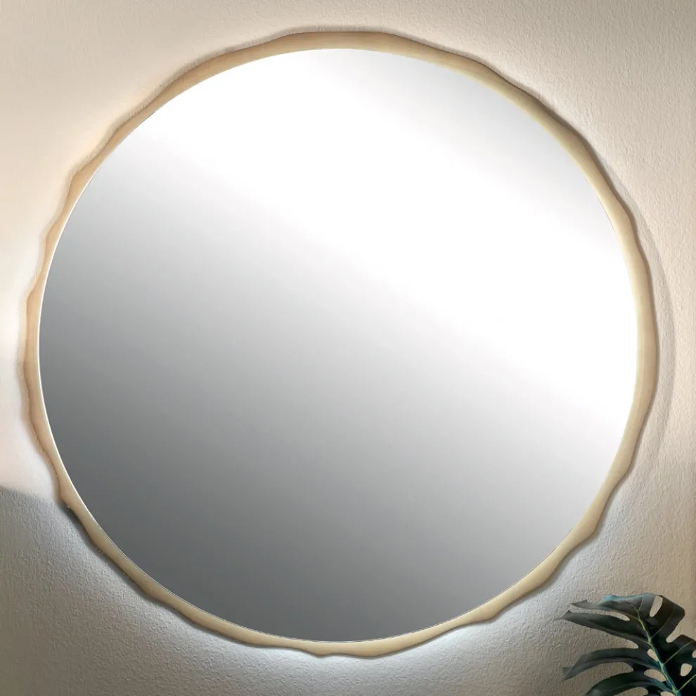 Runder Spiegel mit integrierter LED-Beleuchtung, hergestellt in Italien – Vinci