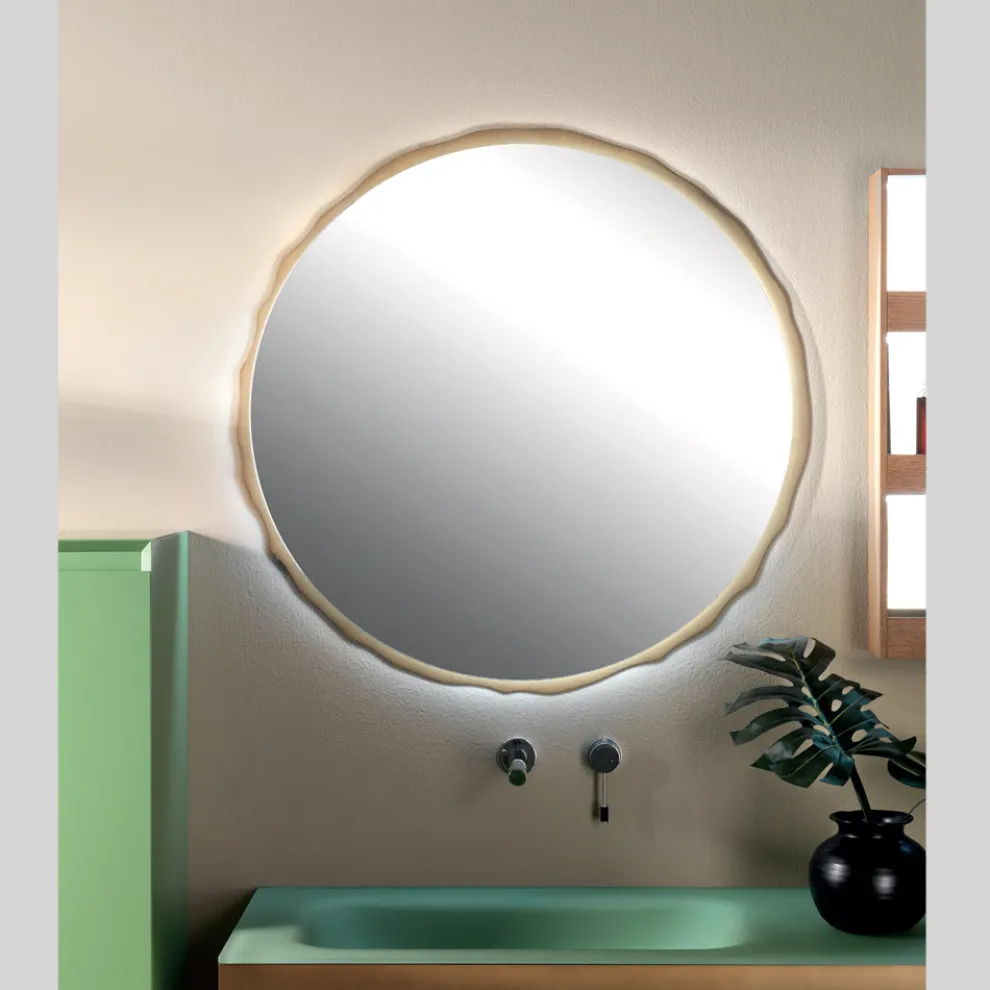Runder Spiegel mit integrierter LED-Beleuchtung, hergestellt in Italien – Vinci