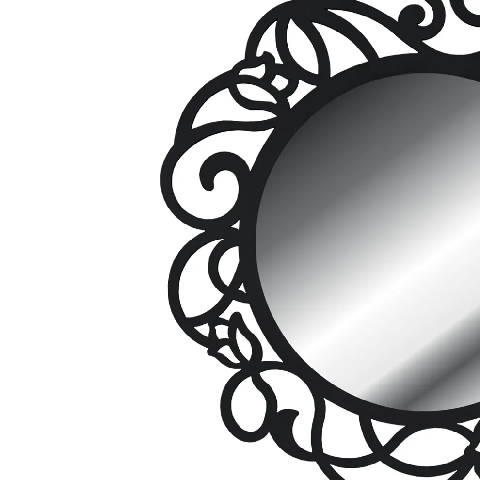 Runder Spiegel mit durchbrochenem Muster, hergestellt in Italien – Ferona