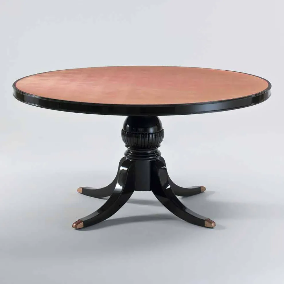 Runder Tisch aus glänzendem Mahagoni, Design, Durchmsser 150cm, Akim