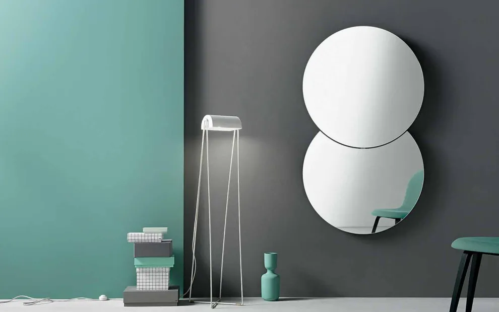 Runder Wandspiegel mit Satellit, der sich um volle 360 ° schwenkt Made in Italy - Shaki