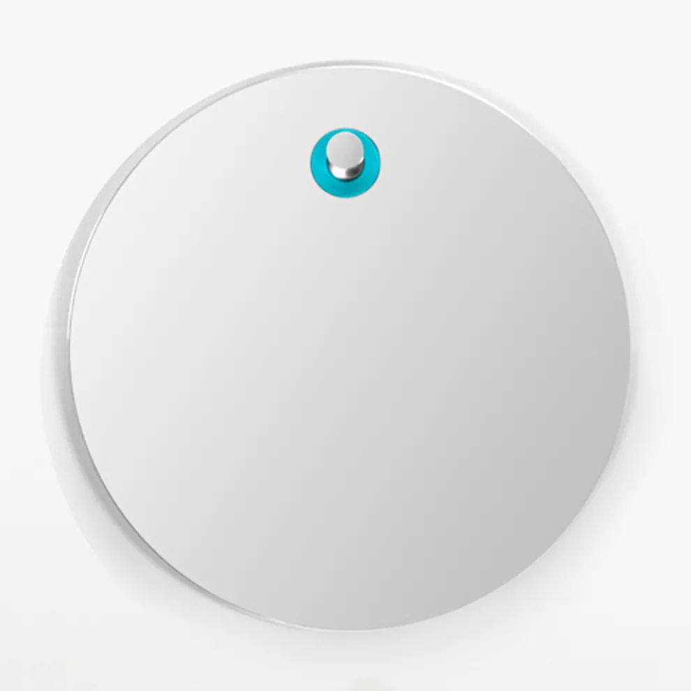 Runder Wandspiegel mit farbigem Teakholzring Made in Italy - Odile