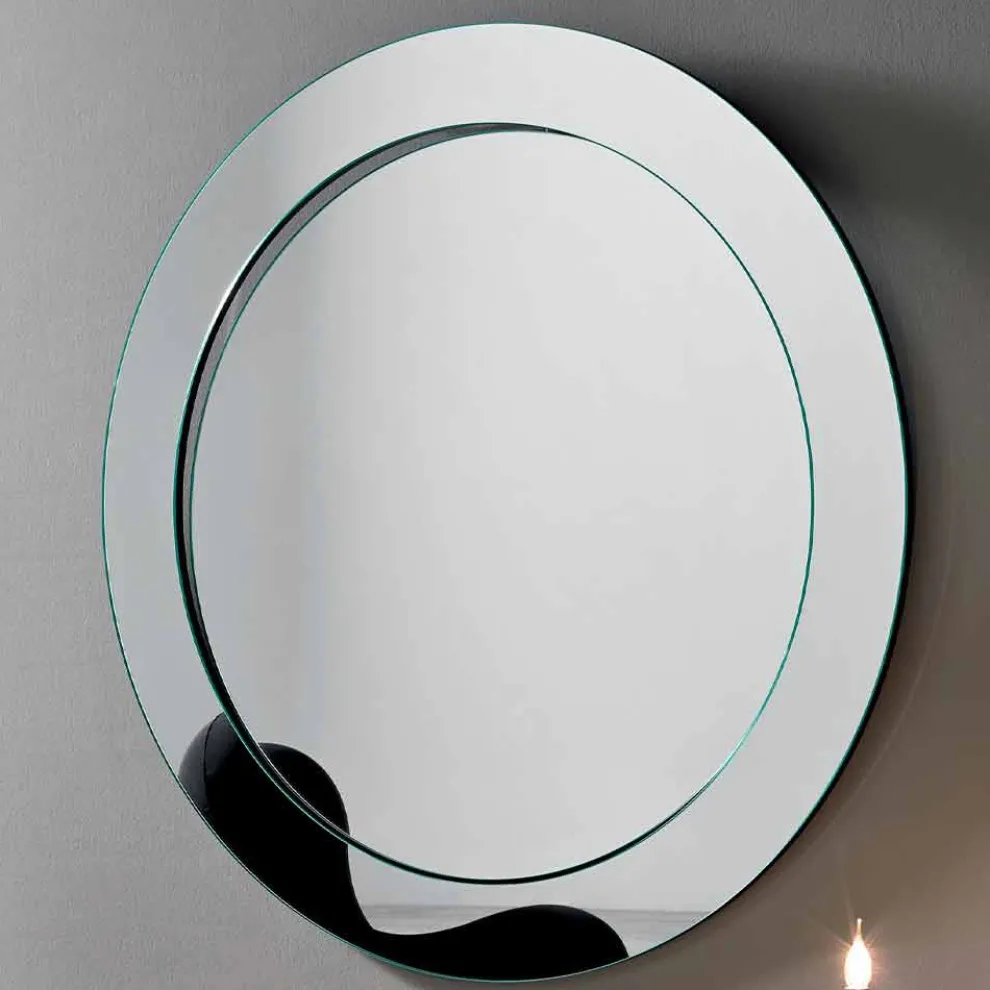 Runder Wandspiegel mit geneigtem Rahmen Made in Italy - Salamina