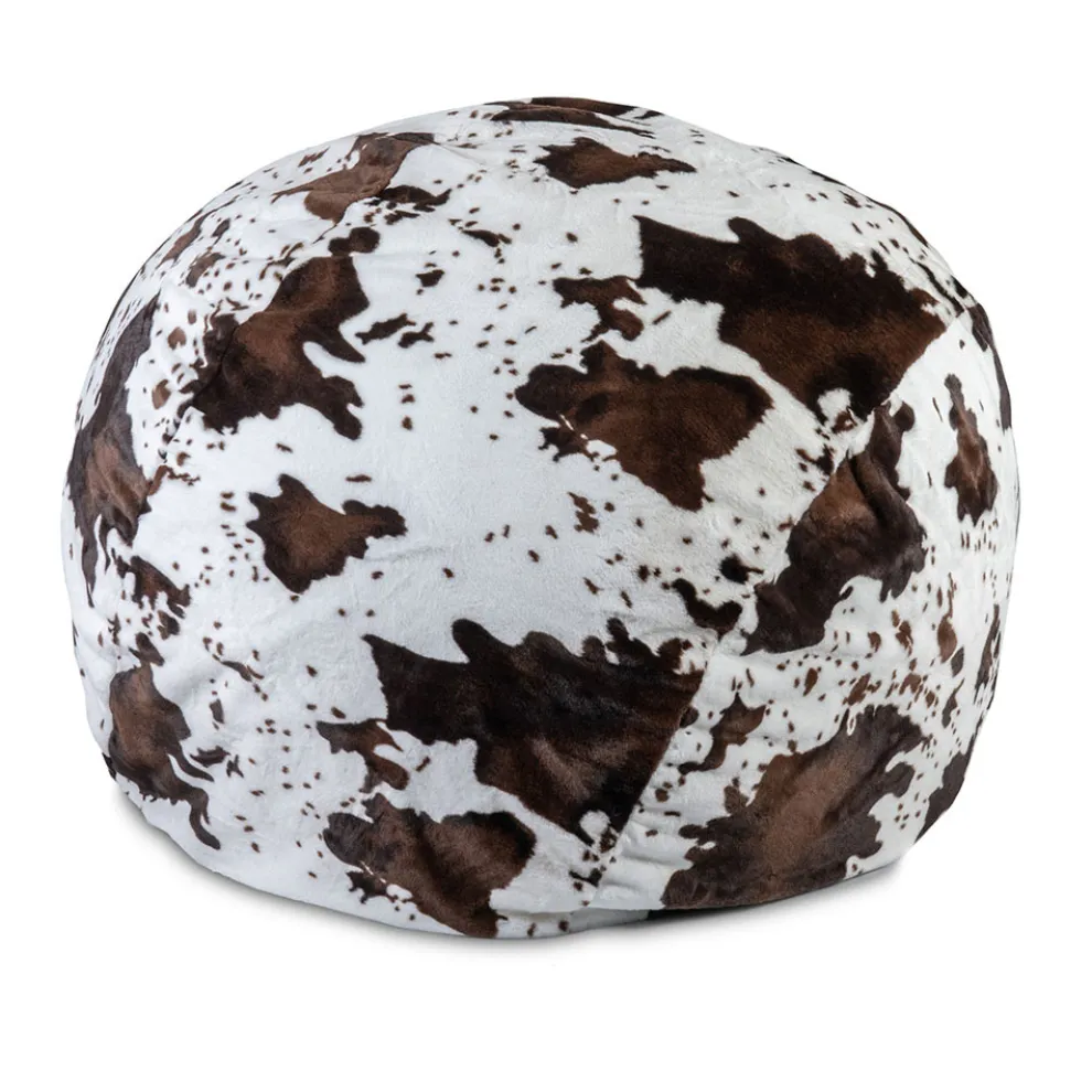 Runder Wohnzimmer-Pouf mit Samtbezug und Seitentasche - Moranna