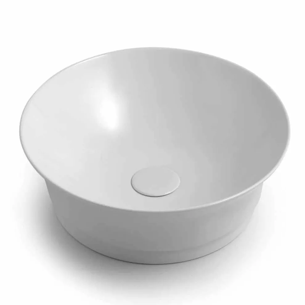 Rundes Arbeitsplatten-Design-Waschbecken aus Keramik Made in Italy - Zarro