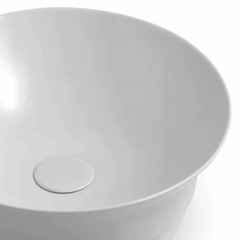Rundes Arbeitsplatten-Design-Waschbecken aus Keramik Made in Italy - Zarro