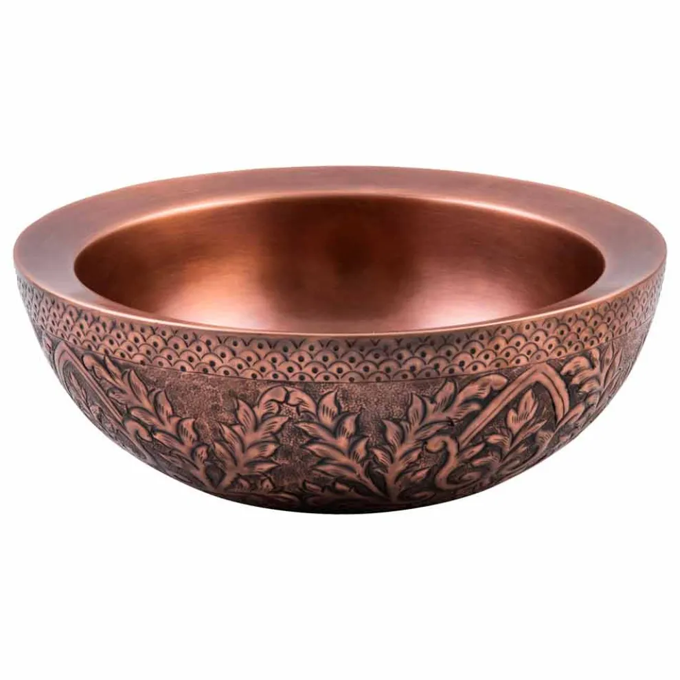 Rundes Aufsatzbecken aus Kupfer, Muros