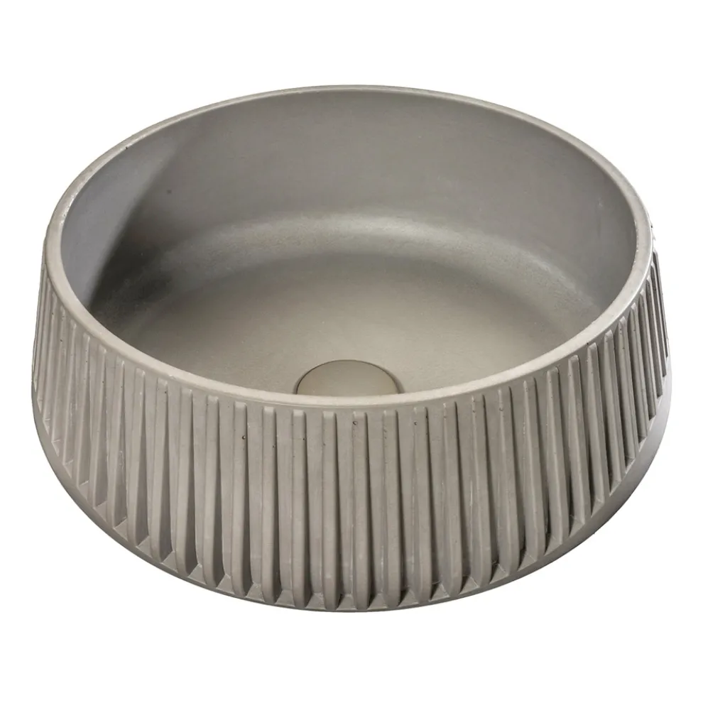 Rundes Aufsatzwaschbecken aus Zement und Harz – Ibisco