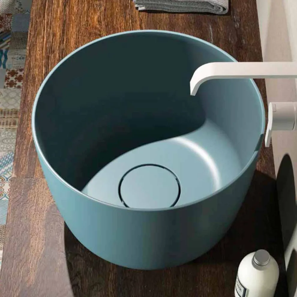 Rundes Aufsatzwaschbecken in Italien hergestellt, Lallio