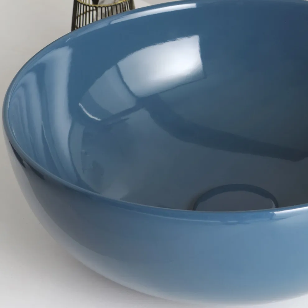 Rundes Aufsatzwaschbecken aus glänzender Keramik L 40 Made in Italy - Chicco