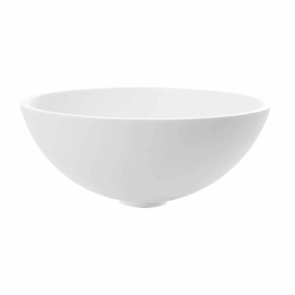 Rundes Aufsatzwaschbecken in Resin Optic White Finish - Circle