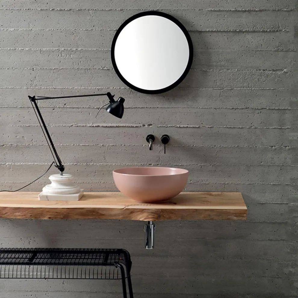 Rundes Aufsatzwaschbecken aus farbiger Keramik, L 40 cm – Chicco